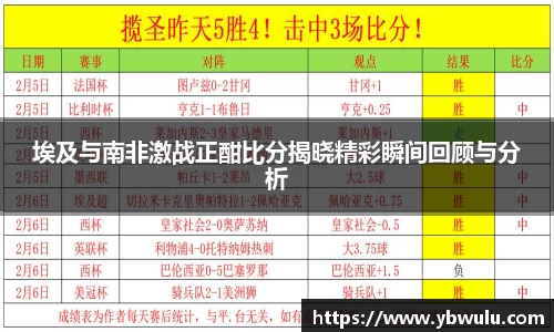 埃及与南非激战正酣比分揭晓精彩瞬间回顾与分析